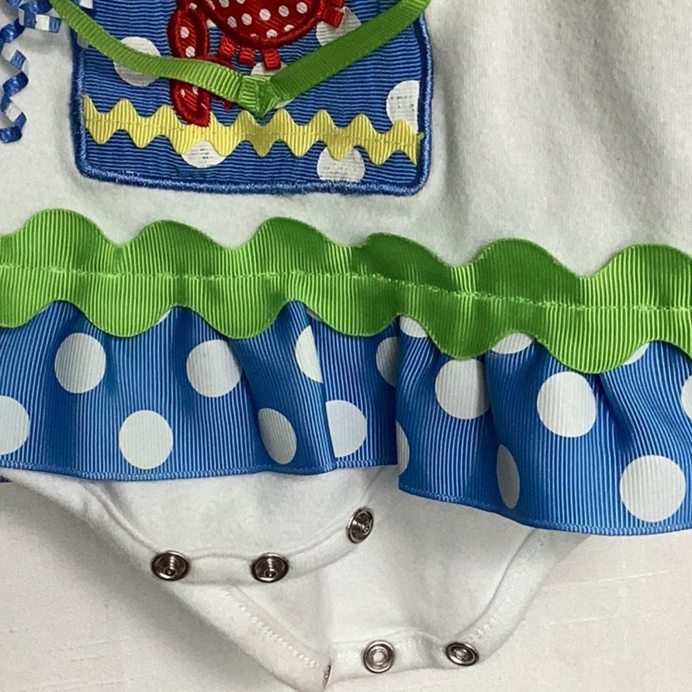 Mudpie baby 9-12 month snap bottom one piece. - Picture 6 of 8